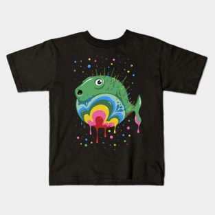 Trippy Puffer Fish Kids T-Shirt